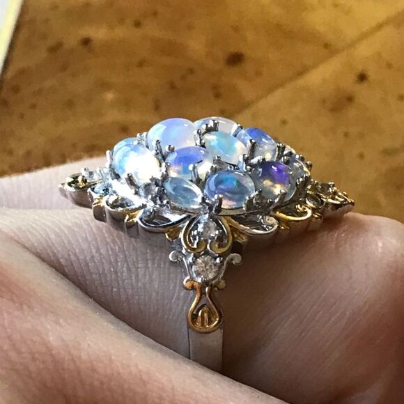 Natural Ethiopian Opal Sterling Silver Ring - Picture 2 of 8